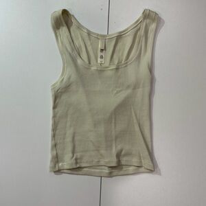 Skims Cotton Rib Cream Tank Top